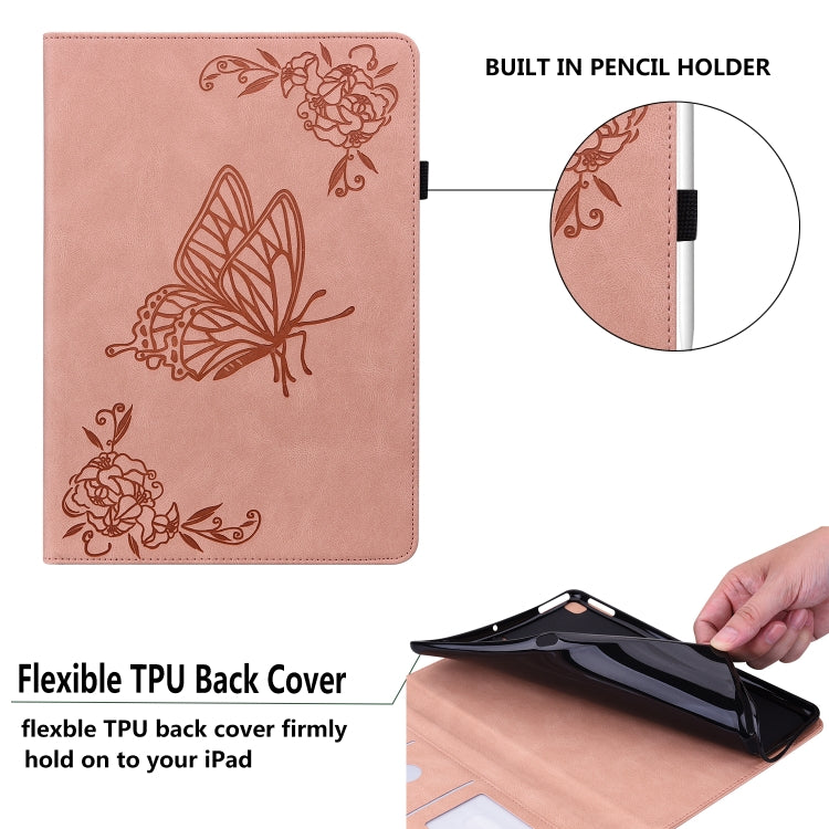 For Honor Pad X8 Pro/X9 Butterfly Flower Embossed Leather Tablet Case(Rose Gold) - Honor by PMC TechLife | Online Shopping South Africa | PMC TechLife | Buy Now Pay Later Mobicred