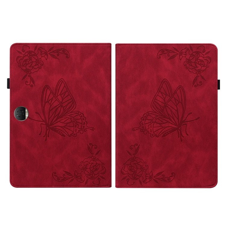 For Honor Pad 9 12.1 Butterfly Flower Embossed Leather Tablet Case(Red) - Honor by PMC TechLife | Online Shopping South Africa | PMC TechLife | Buy Now Pay Later Mobicred