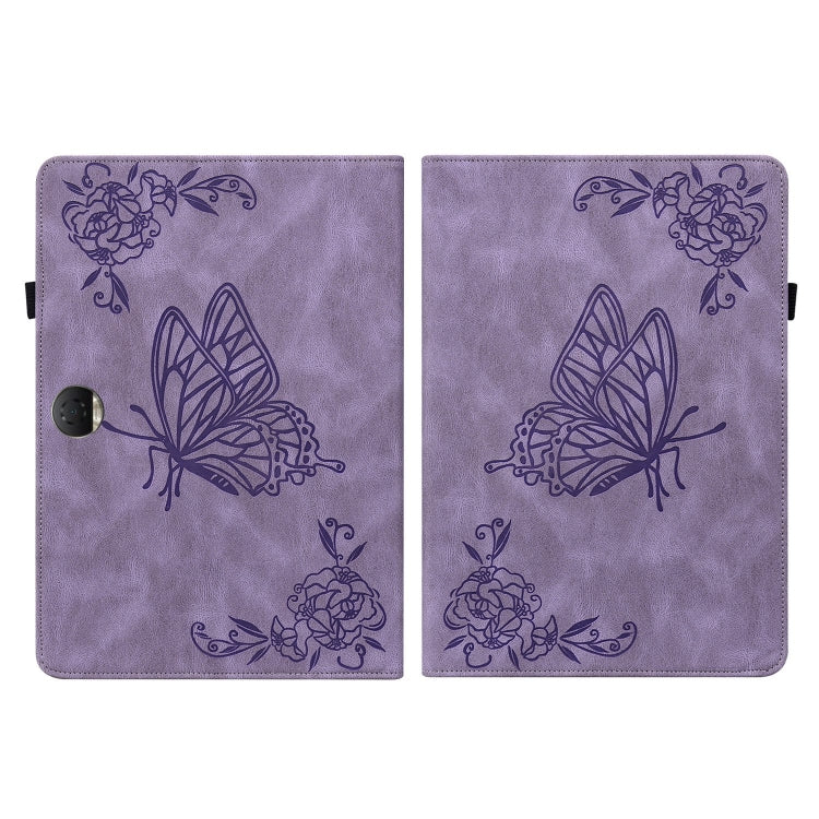 For Honor Pad 9 12.1 Butterfly Flower Embossed Leather Tablet Case(Purple) - Honor by PMC TechLife | Online Shopping South Africa | PMC TechLife | Buy Now Pay Later Mobicred