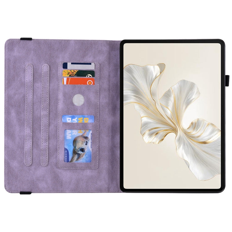 For Honor Pad 9 12.1 Butterfly Flower Embossed Leather Tablet Case(Purple) - Honor by PMC TechLife | Online Shopping South Africa | PMC TechLife | Buy Now Pay Later Mobicred