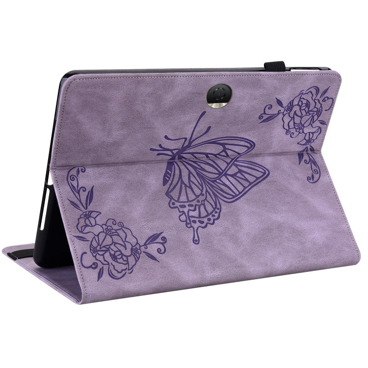 For Honor Pad 9 12.1 Butterfly Flower Embossed Leather Tablet Case(Purple) - Honor by PMC TechLife | Online Shopping South Africa | PMC TechLife | Buy Now Pay Later Mobicred
