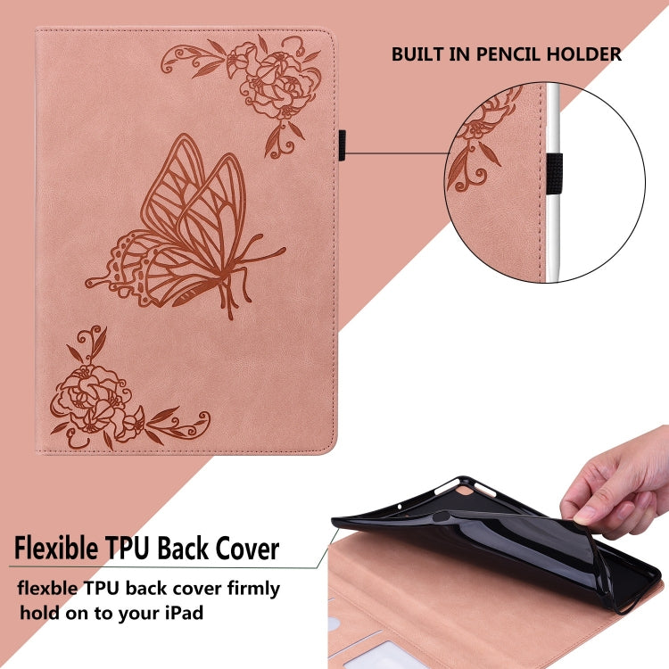 For Honor Pad 9 12.1 Butterfly Flower Embossed Leather Tablet Case(Rose Gold) - Honor by PMC TechLife | Online Shopping South Africa | PMC TechLife | Buy Now Pay Later Mobicred