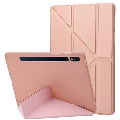 For Samsung Galaxy Tab S9 Deformation Silicone Leather Tablet Case(Rose Gold) - Galaxy Tab S9 Cases by PMC Jewellery | Online Shopping South Africa | PMC Jewellery | Buy Now Pay Later Mobicred