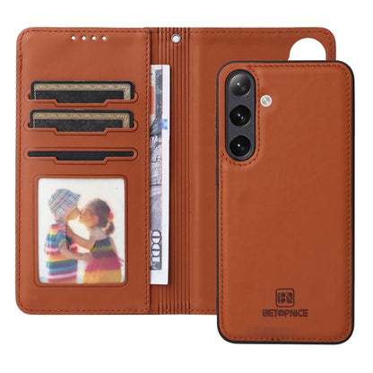 For Samsung Galaxy S24+ 5G BETOPNICE BN-005 2 in 1 Detachable Imitate Genuine Leather Phone Case(Brown) - Galaxy S24+ 5G Cases by BETOPNICE | Online Shopping South Africa | PMC Jewellery | Buy Now Pay Later Mobicred