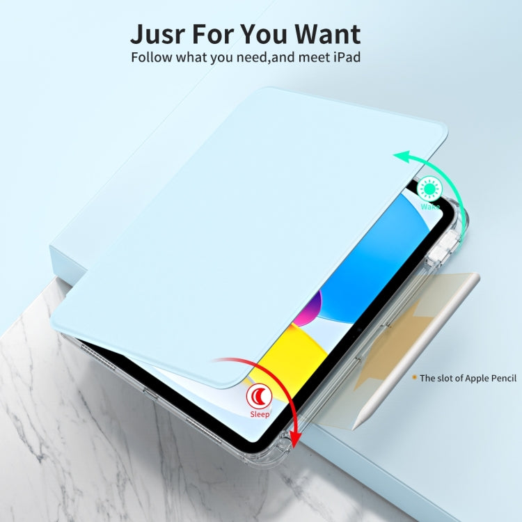 For iPad Air 11 2024 360 Rotation Detachable Clear Acrylic Leather Tablet Case(Ice Blue) - iPad Air 11 2024 Cases by PMC TechLife | Online Shopping South Africa | PMC TechLife | Buy Now Pay Later Mobicred