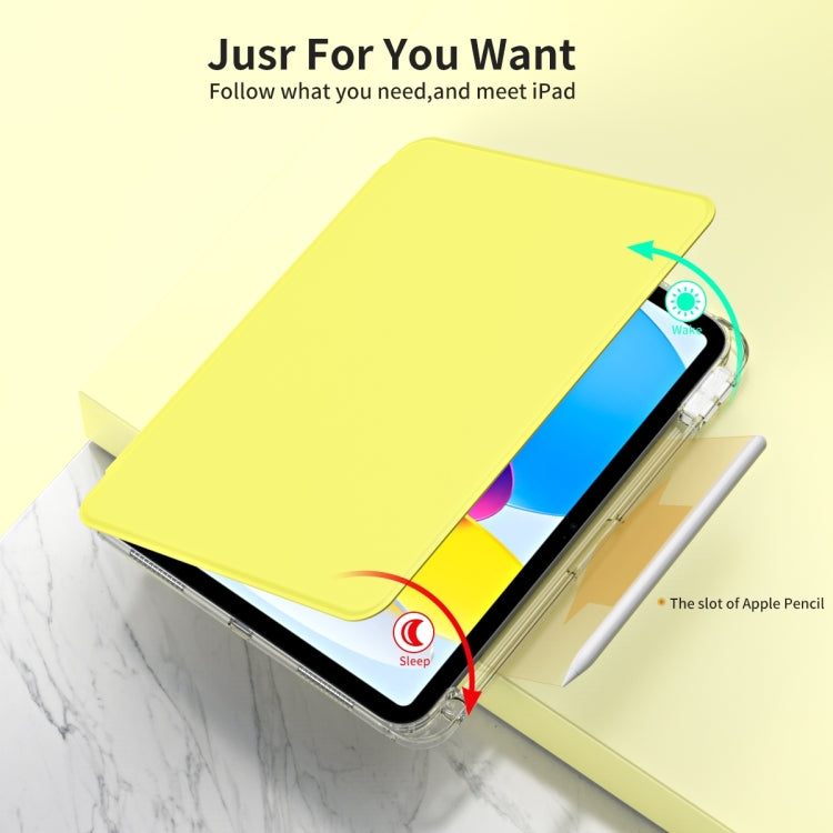 For iPad Air 11 2025 / 2024 360 Rotation Detachable Clear Acrylic Leather Tablet Case(Yellow) - iPad Air 11 2025 / 2024 Cases by PMC TechLife | Online Shopping South Africa | PMC TechLife | Buy Now Pay Later Mobicred