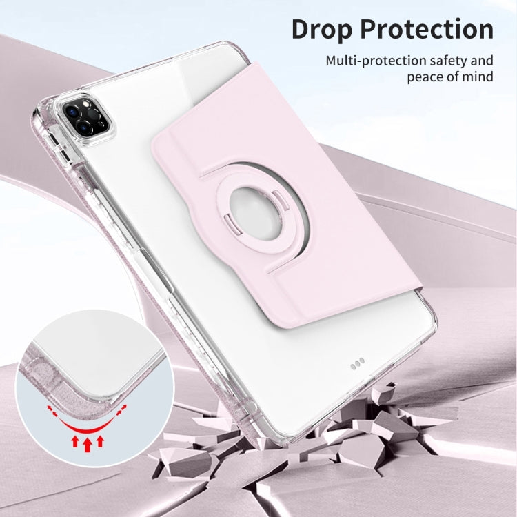 For iPad Pro 13 2024 360 Rotation Detachable Clear Acrylic Leather Tablet Case(Pink) - iPad Pro 13 2024 Cases by PMC TechLife | Online Shopping South Africa | PMC TechLife | Buy Now Pay Later Mobicred