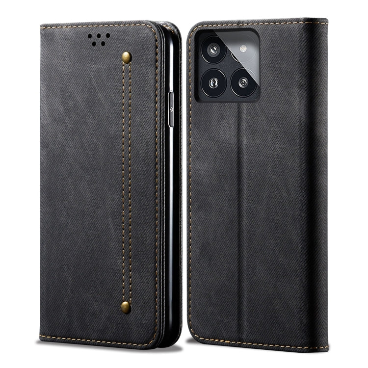 For Xiaomi Redmi K70/K70 Pro Denim Texture Casual Style Horizontal Flip Leather Case(Black) - Xiaomi Cases by PMC Jewellery | Online Shopping South Africa | PMC Jewellery | Buy Now Pay Later Mobicred