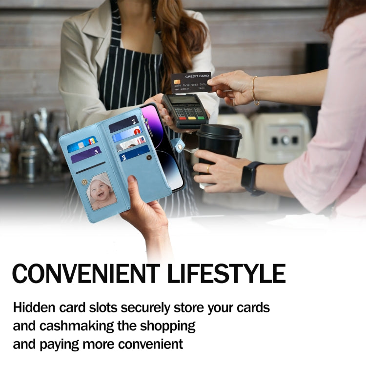 For Motorola Moto E14 ESEBLE Star Series Lanyard Zipper Wallet RFID Leather Case(Blue) - Motorola Cases by ESEBLE | Online Shopping South Africa | PMC TechLife | Buy Now Pay Later Mobicred