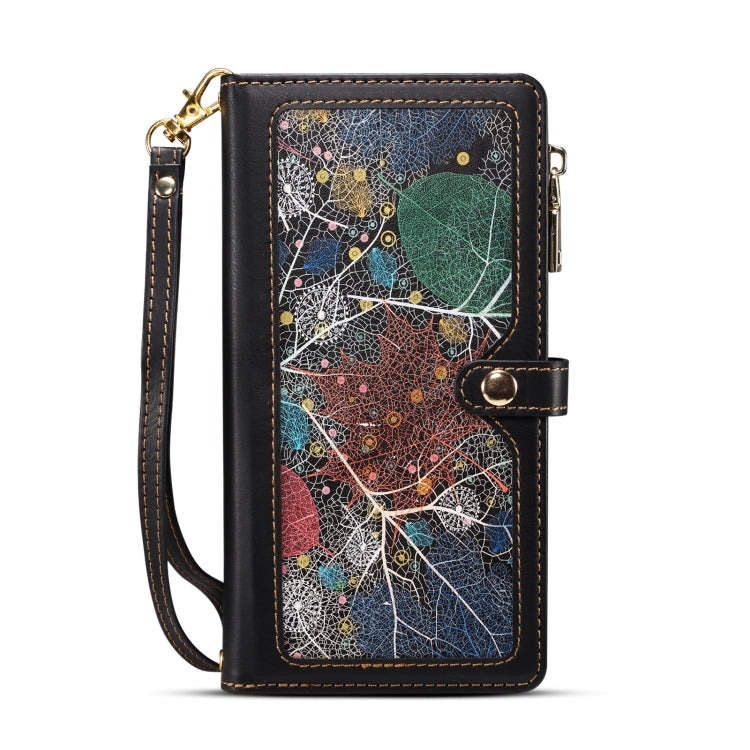 For Motorola Moto E14 ESEBLE Star Series Lanyard Zipper Wallet RFID Leather Case(Black) - Motorola Cases by ESEBLE | Online Shopping South Africa | PMC TechLife | Buy Now Pay Later Mobicred