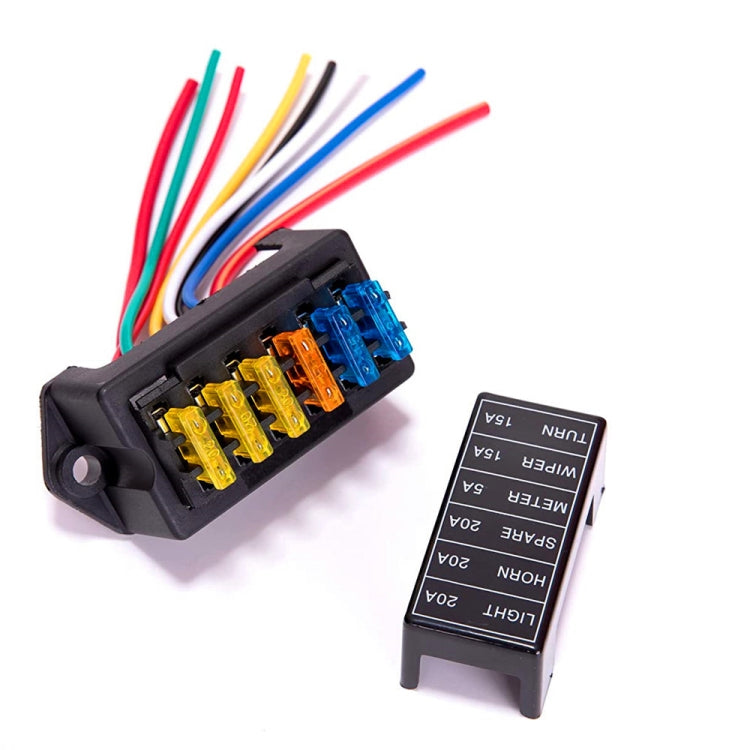 6 Ways 2 In 6 Out Fuse Box Fuse Panel Holder with Fuse - Fuse by PMC TechLife | Online Shopping South Africa | PMC TechLife | Buy Now Pay Later Mobicred