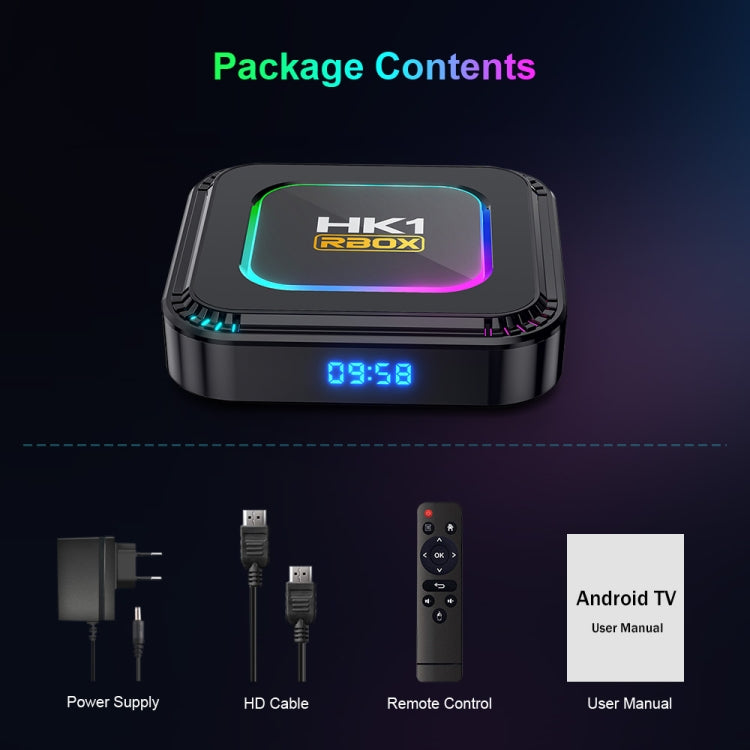 HK1 RBOX K8 8K Android 13.0 Smart TV Box with Remote Control, 4GB+64GB, RK3528 Quad-Core(UK Plug) - Others by PMC TechLife | Online Shopping South Africa | PMC TechLife | Buy Now Pay Later Mobicred