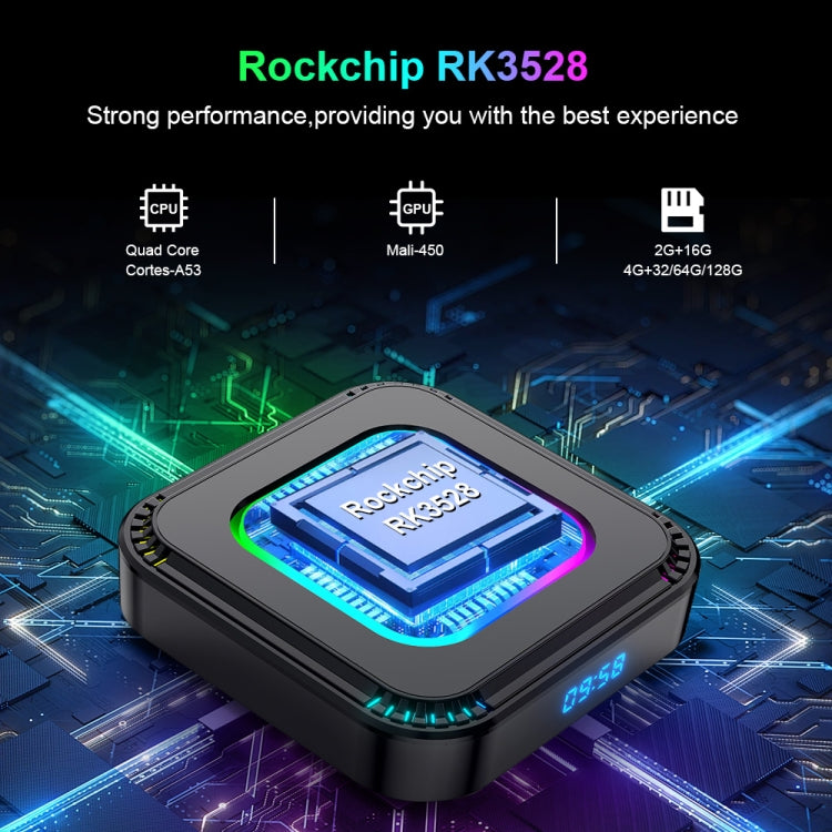 HK1 RBOX K8 8K Android 13.0 Smart TV Box with Remote Control, 4GB+128GB, RK3528 Quad-Core(US Plug) - Others by PMC TechLife | Online Shopping South Africa | PMC TechLife | Buy Now Pay Later Mobicred