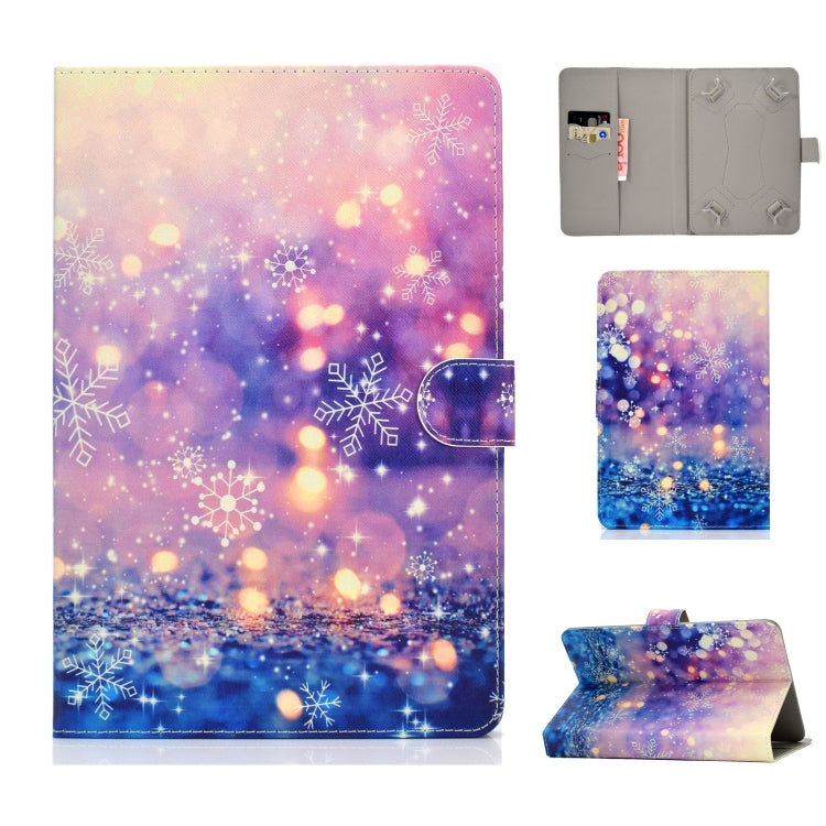 For 10 inch Universal Colored Drawing Pattern Horizontal Flip PU Leather Case with Holder & Card Slots(Purple Quicksand) - 10 - 11 inch by PMC TechLife | Online Shopping South Africa | PMC TechLife | Buy Now Pay Later Mobicred