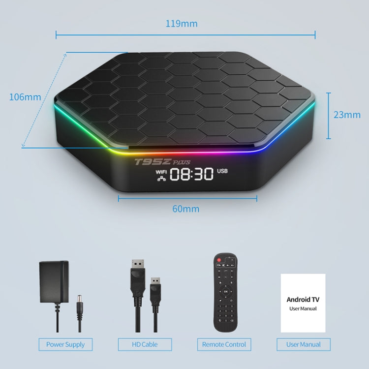 T95Z Plus 8K WiFi6 Android 12.0 Smart TV Box with Remote Control, 4GB+64GB, Allwinner H618 Quad-Core(AU Plug) - Others by PMC TechLife | Online Shopping South Africa | PMC TechLife | Buy Now Pay Later Mobicred