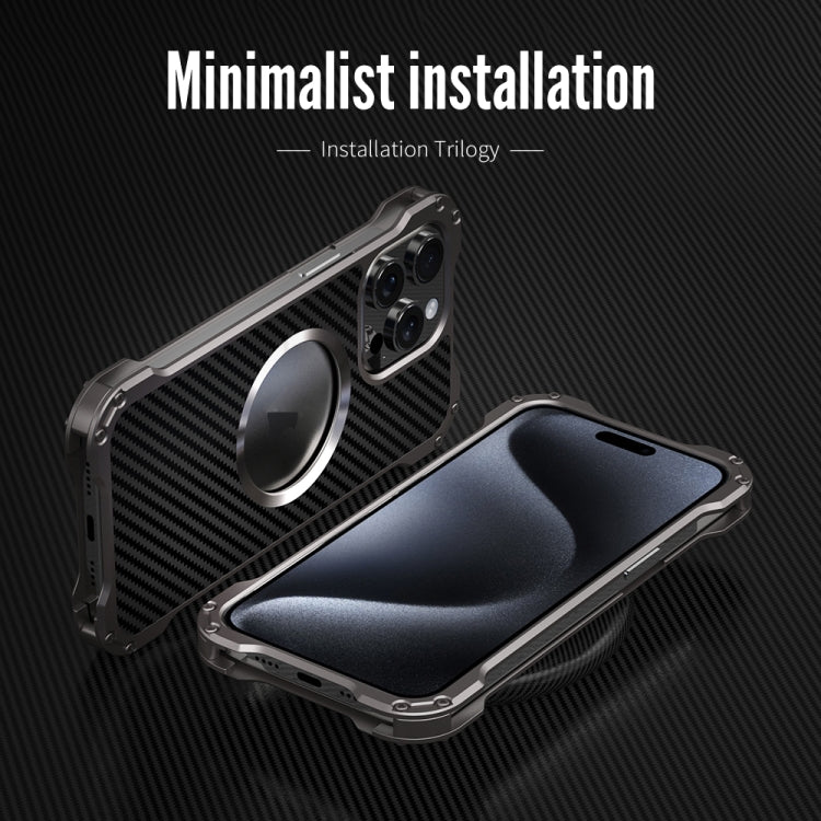 For iPhone 16 Plus R-JUST RJ51 Hollow MagSafe Magnetic Metal Phone Case(Space Grey) - free shipping - PMC Jewellery - Order now!
