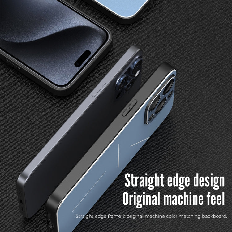 For iPhone 15 Plus R-JUST RJ52 3-Line Style Metal TPU Shockproof Phone Case(Blue) - iPhone 15 Plus Cases by R-JUST | Online Shopping South Africa | PMC TechLife | Buy Now Pay Later Mobicred