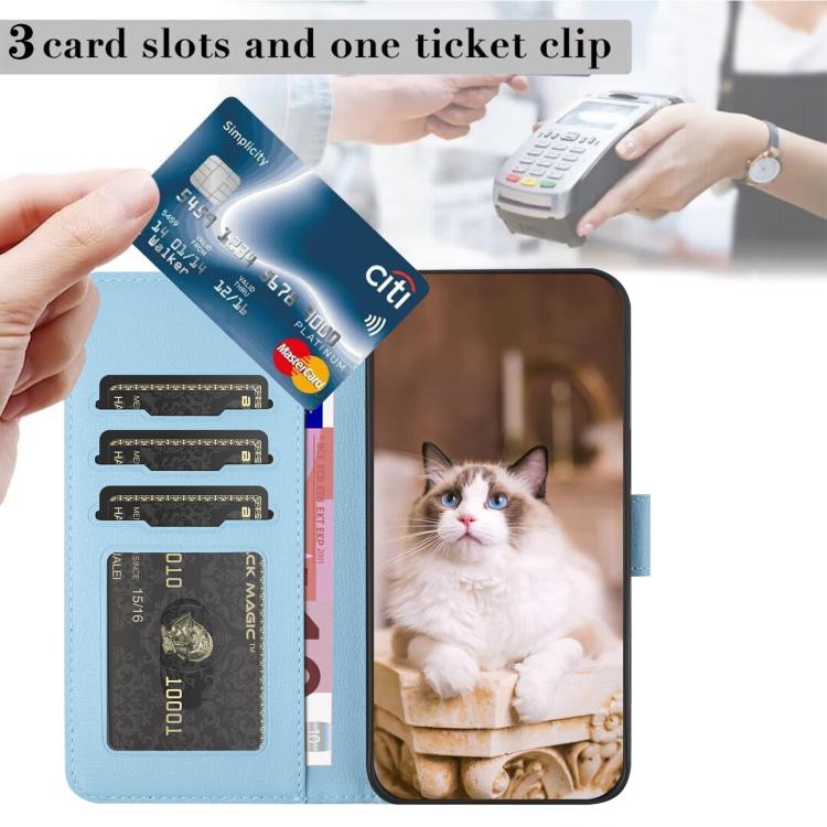 For iPhone 16e Cartoon Cats Leather Phone Case(Blue) - iPhone 16e Cases by PMC TechLife | Online Shopping South Africa | PMC TechLife | Buy Now Pay Later Mobicred
