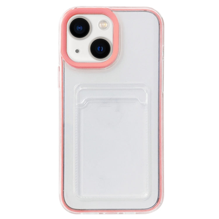For iPhone 15 360 Clear PC Hybrid  TPU Phone Case with Card Slot(Pink) - iPhone 15 Cases by PMC TechLife | Online Shopping South Africa | PMC TechLife | Buy Now Pay Later Mobicred