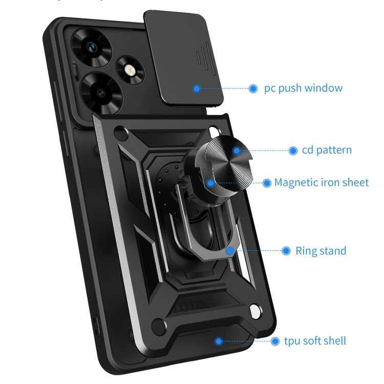 For Infinix Hot 30 Sliding Camera Cover Design TPU+PC Phone Case(Black) - Infinix Cases by PMC TechLife | Online Shopping South Africa | PMC TechLife | Buy Now Pay Later Mobicred