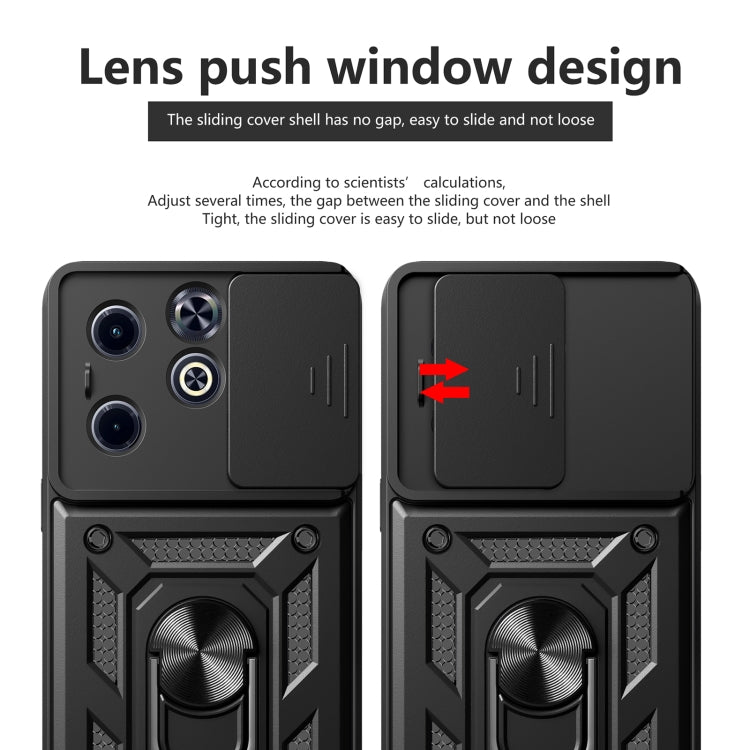 For Infinix Hot 40i / Smart 8 Sliding Camera Cover Design TPU+PC Phone Case(Black) - Infinix Cases by PMC TechLife | Online Shopping South Africa | PMC TechLife | Buy Now Pay Later Mobicred