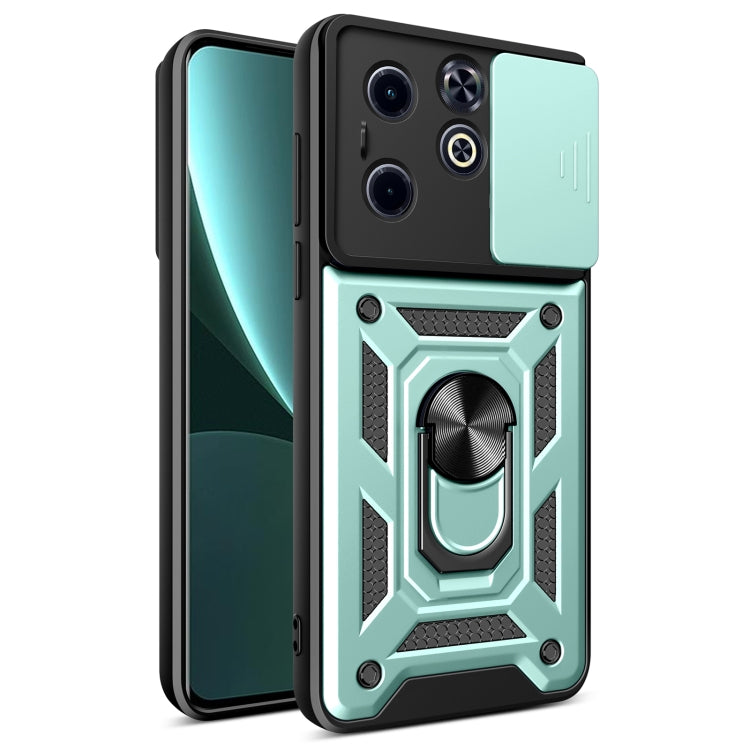 For Infinix Hot 40i / Smart 8 Sliding Camera Cover Design TPU+PC Phone Case(Green) - Infinix Cases by PMC TechLife | Online Shopping South Africa | PMC TechLife | Buy Now Pay Later Mobicred