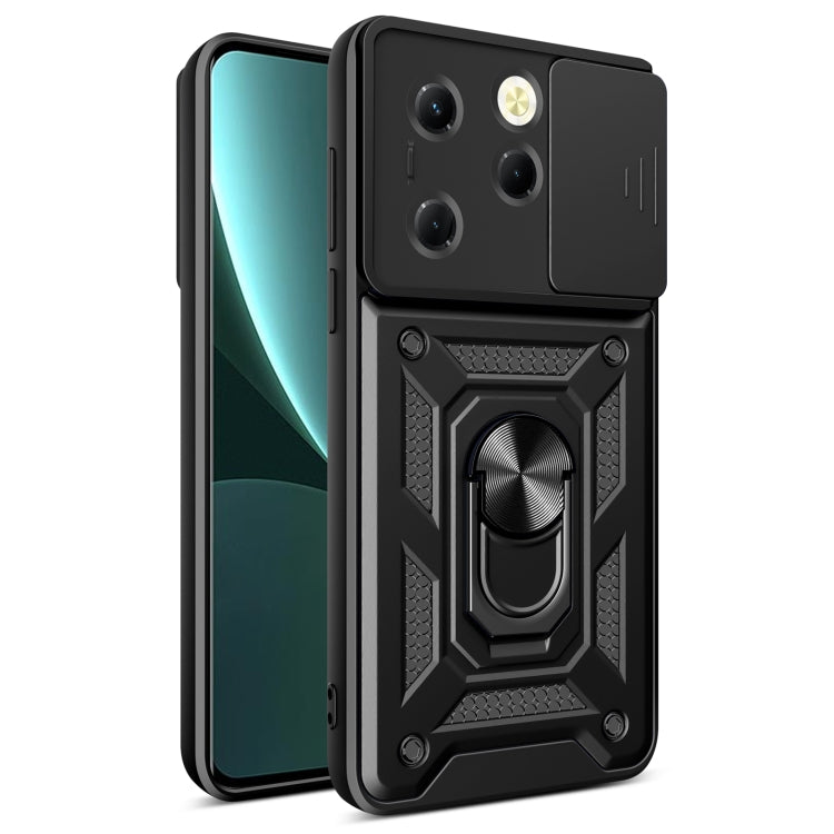 For Infinix Hot 40 / 40 Pro 4G Sliding Camera Cover Design TPU+PC Phone Case(Black) - Infinix Cases by PMC TechLife | Online Shopping South Africa | PMC TechLife | Buy Now Pay Later Mobicred