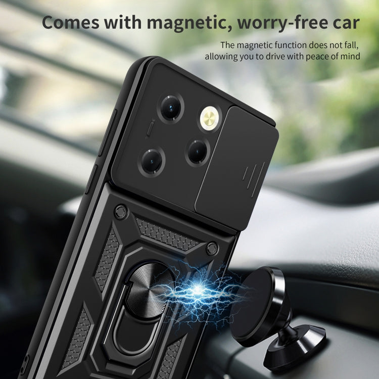 For Infinix Hot 40 / 40 Pro 4G Sliding Camera Cover Design TPU+PC Phone Case(Black) - Infinix Cases by PMC TechLife | Online Shopping South Africa | PMC TechLife | Buy Now Pay Later Mobicred