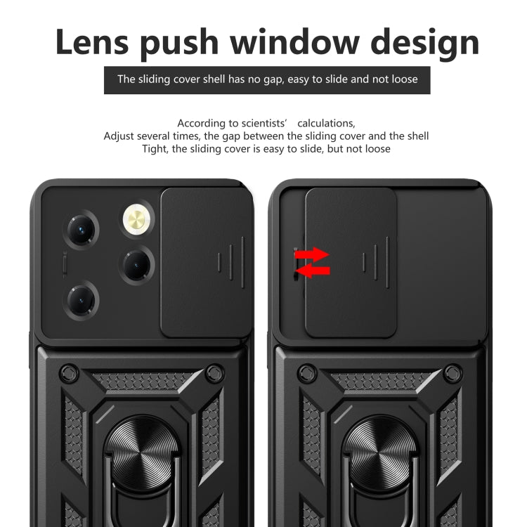 For Infinix Hot 40 / 40 Pro 4G Sliding Camera Cover Design TPU+PC Phone Case(Green) - Infinix Cases by PMC TechLife | Online Shopping South Africa | PMC TechLife | Buy Now Pay Later Mobicred