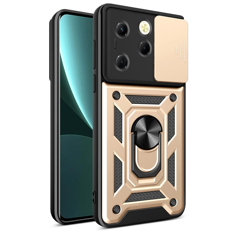 For Infinix Hot 40 / 40 Pro 4G Sliding Camera Cover Design TPU+PC Phone Case(Gold) - Infinix Cases by PMC Jewellery | Online Shopping South Africa | PMC Jewellery | Buy Now Pay Later Mobicred