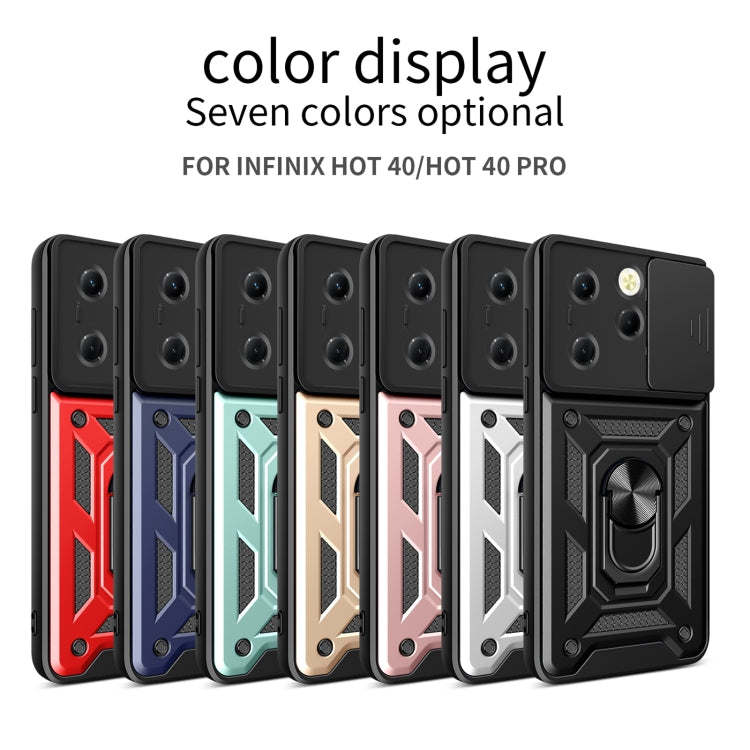 For Infinix Hot 40 / 40 Pro 4G Sliding Camera Cover Design TPU+PC Phone Case(Gold) - free shipping - PMC TechLife - Order now!
