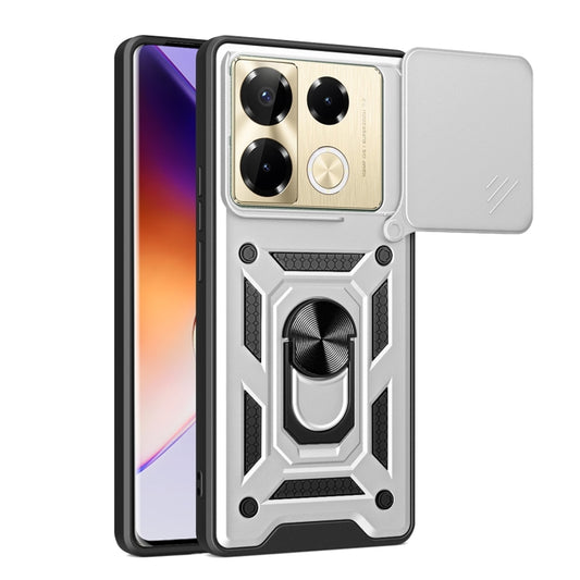 For Infinix Note 40 Pro/40 Pro+ 5G Sliding Camera Cover Design TPU+PC Phone Case(Silver) - Infinix Cases by PMC Jewellery | Online Shopping South Africa | PMC Jewellery | Buy Now Pay Later Mobicred