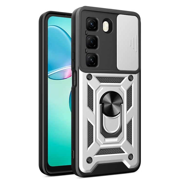 For Infinix Hot 50 4G Sliding Camera Cover Design TPU+PC Phone Case(Silver) - free shipping - PMC TechLife - Order now!