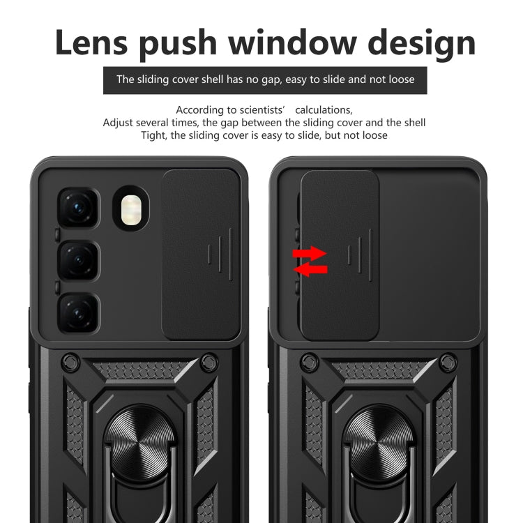 For Infinix Hot 50 4G Sliding Camera Cover Design TPU+PC Phone Case(Silver) - free shipping - PMC TechLife - Order now!
