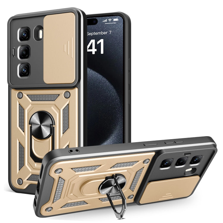 For Infinix Hot 50 Pro 4G Sliding Camera Cover Design TPU+PC Phone Case(Gold) - free shipping - PMC TechLife - Order now!