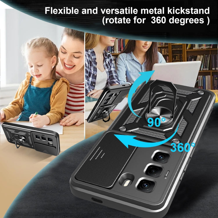 For Infinix Hot 50 Pro 4G Sliding Camera Cover Design TPU+PC Phone Case(Gold) - free shipping - PMC TechLife - Order now!