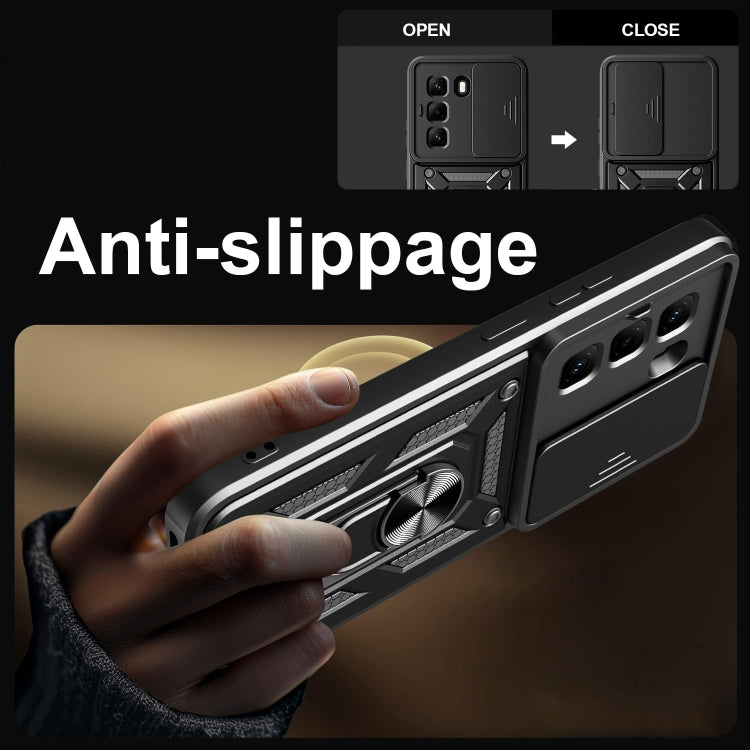 For Infinix Hot 50 Pro 4G Sliding Camera Cover Design TPU+PC Phone Case(Silver) - free shipping - PMC TechLife - Order now!