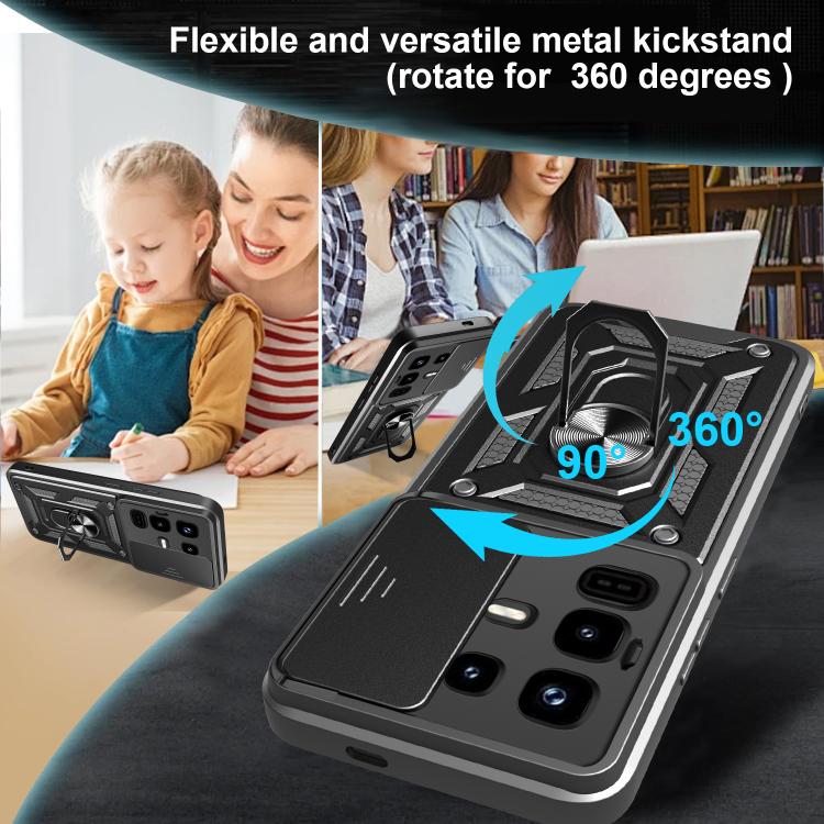 For Infinix Note 50 Pro 4G Sliding Camera Cover Design TPU+PC Phone Case(Silver) - free shipping - PMC TechLife - Order now!