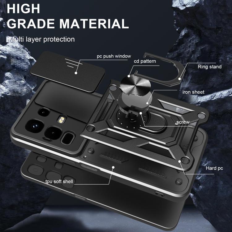 For Infinix Note 50x Sliding Camera Cover Design TPU+PC Phone Case(Silver) - free shipping - PMC TechLife - Order now!