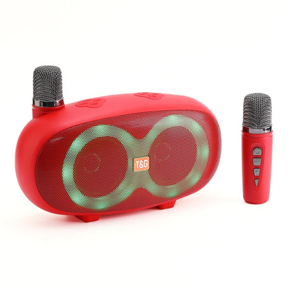 T&G TG542 LED Flash Wireless Bluetooth Karaoke Speaker with Microphone(Red) - Desktop Speaker by T&G | Online Shopping South Africa | PMC Jewellery | Buy Now Pay Later Mobicred