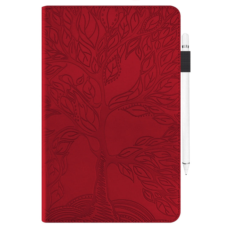 For Honor Pad 9 Tree Life Series Embossed Leather Tablet Case(Red) - Honor by PMC TechLife | Online Shopping South Africa | PMC TechLife | Buy Now Pay Later Mobicred