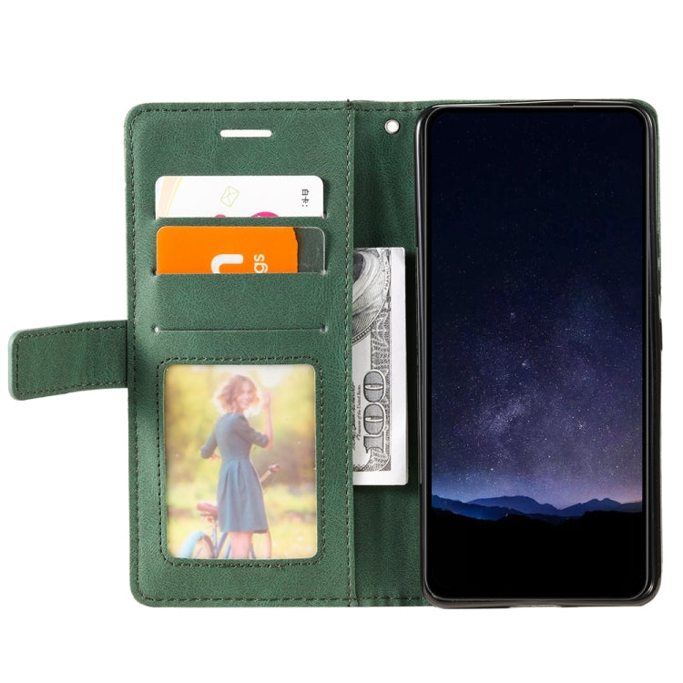For iPhone 16 Skin Feel Splicing Leather Phone Case(Green) - iPhone 16 Cases by PMC TechLife | Online Shopping South Africa | PMC TechLife | Buy Now Pay Later Mobicred
