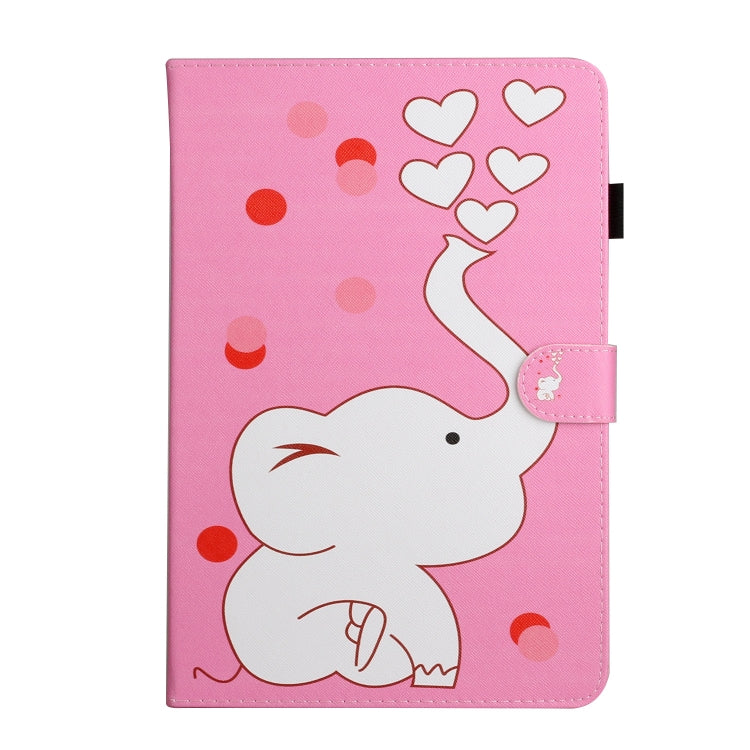 For 8 inch Universal Tablet PC Colored Drawing Pattern Horizontal Flip PU Leather Case with Holder & Card Slot(Loving Elephant) - 8 inch by PMC TechLife | Online Shopping South Africa | PMC TechLife | Buy Now Pay Later Mobicred
