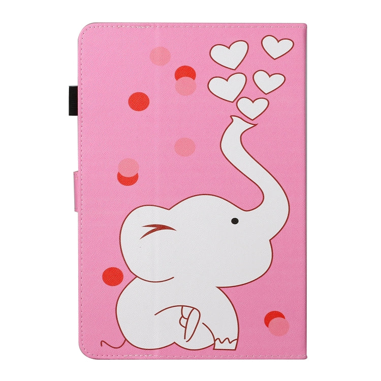 For 8 inch Universal Tablet PC Colored Drawing Pattern Horizontal Flip PU Leather Case with Holder & Card Slot(Loving Elephant) - 8 inch by PMC TechLife | Online Shopping South Africa | PMC TechLife | Buy Now Pay Later Mobicred