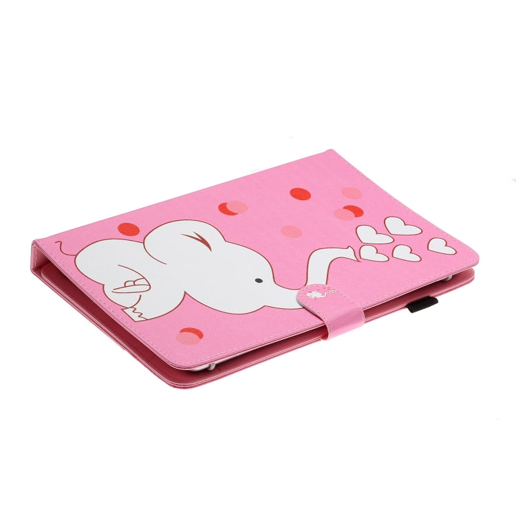 For 8 inch Universal Tablet PC Colored Drawing Pattern Horizontal Flip PU Leather Case with Holder & Card Slot(Loving Elephant) - 8 inch by PMC TechLife | Online Shopping South Africa | PMC TechLife | Buy Now Pay Later Mobicred
