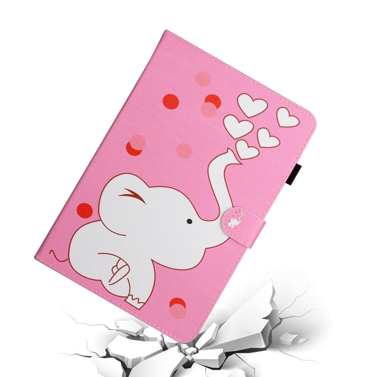 For 8 inch Universal Tablet PC Colored Drawing Pattern Horizontal Flip PU Leather Case with Holder & Card Slot(Loving Elephant) - 8 inch by PMC TechLife | Online Shopping South Africa | PMC TechLife | Buy Now Pay Later Mobicred