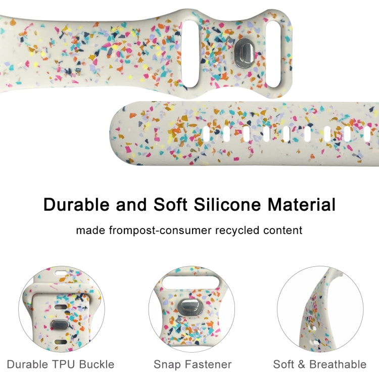 For Apple Watch Serie 9 41mm Floral Silicone Watch Band(Starlight) - Watch Bands by PMC TechLife | Online Shopping South Africa | PMC TechLife