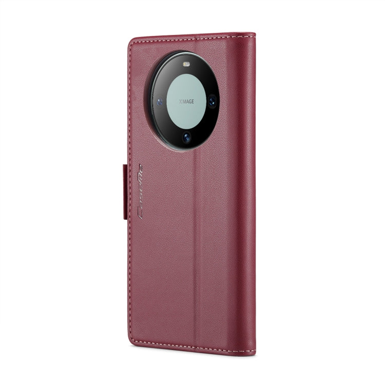 For Huawei Mate 60 CaseMe 023 Butterfly Buckle Litchi Texture RFID Anti-theft Leather Phone Case(Wine Red) - Huawei Cases by CaseMe | Online Shopping South Africa | PMC Jewellery | Buy Now Pay Later Mobicred