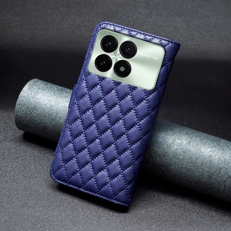 For Xiaomi Redmi K70 / K70 Pro Diamond Lattice Wallet Leather Flip Phone Case(Blue) - free shipping - PMC Jewellery - Order now!