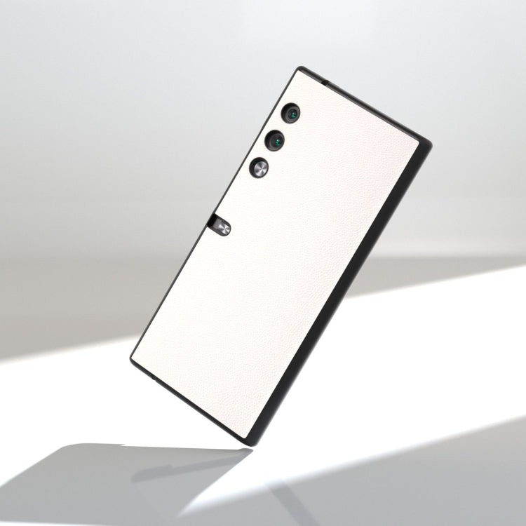 For Honor V Purse ABEEL Genuine Leather Elegant Black Edge Phone Case(White) - Honor Cases by PMC TechLife | Online Shopping South Africa | PMC TechLife | Buy Now Pay Later Mobicred